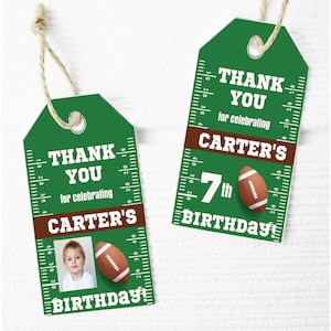 Editable Football Party Gift Tags Instant Template Download Kids Sports Party Celebration Favor Tag, Football Birthday Favor Tag