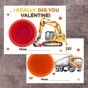 Construction PlayDoh Valentines, Cartes de Saint-Valentin imprimables pour enfants à l’école, Non Candy Valentine, Play Doh Valentine, Classe imprimable Valentine