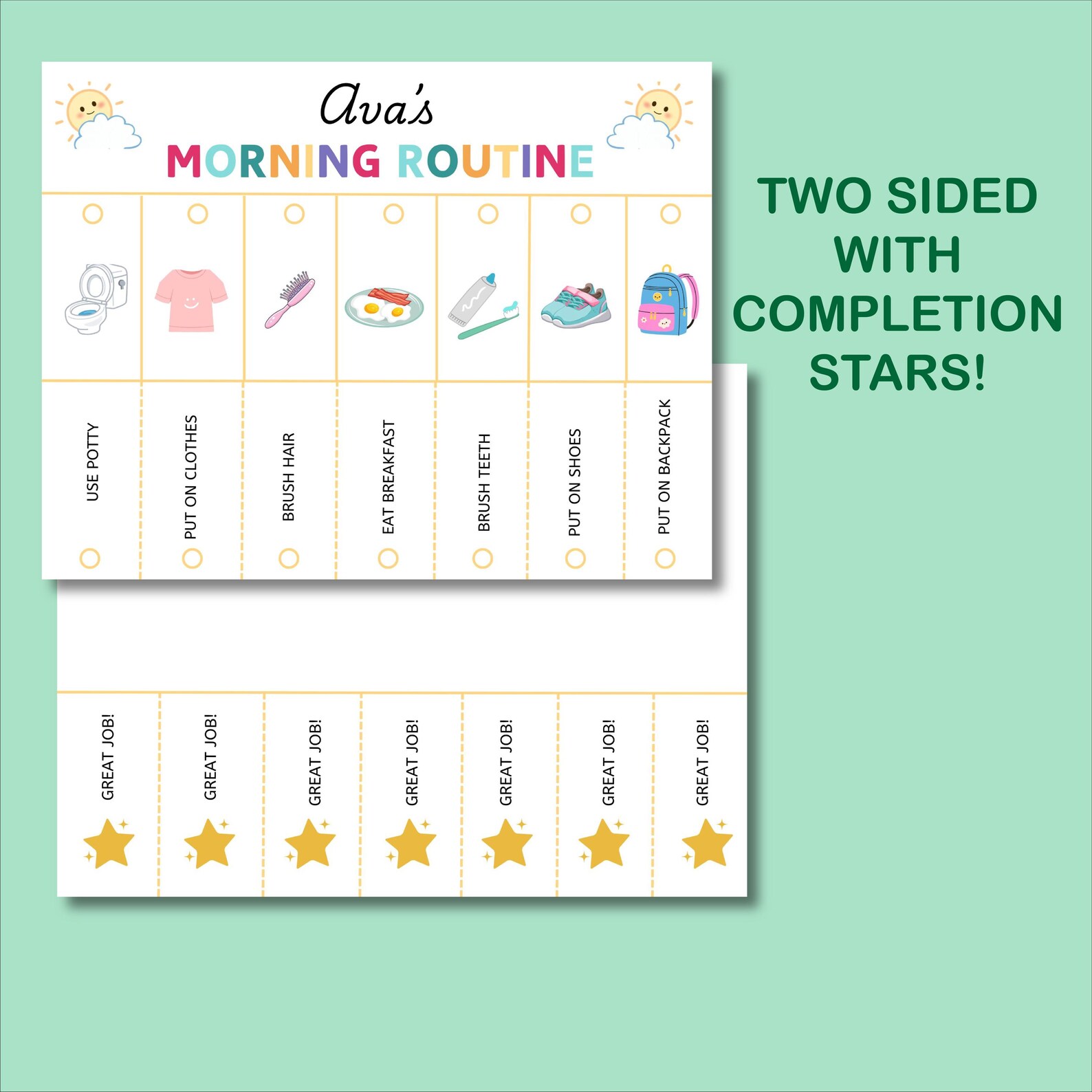 Customizable Daily Routine Chart, Editable Template Kids Schedule ...