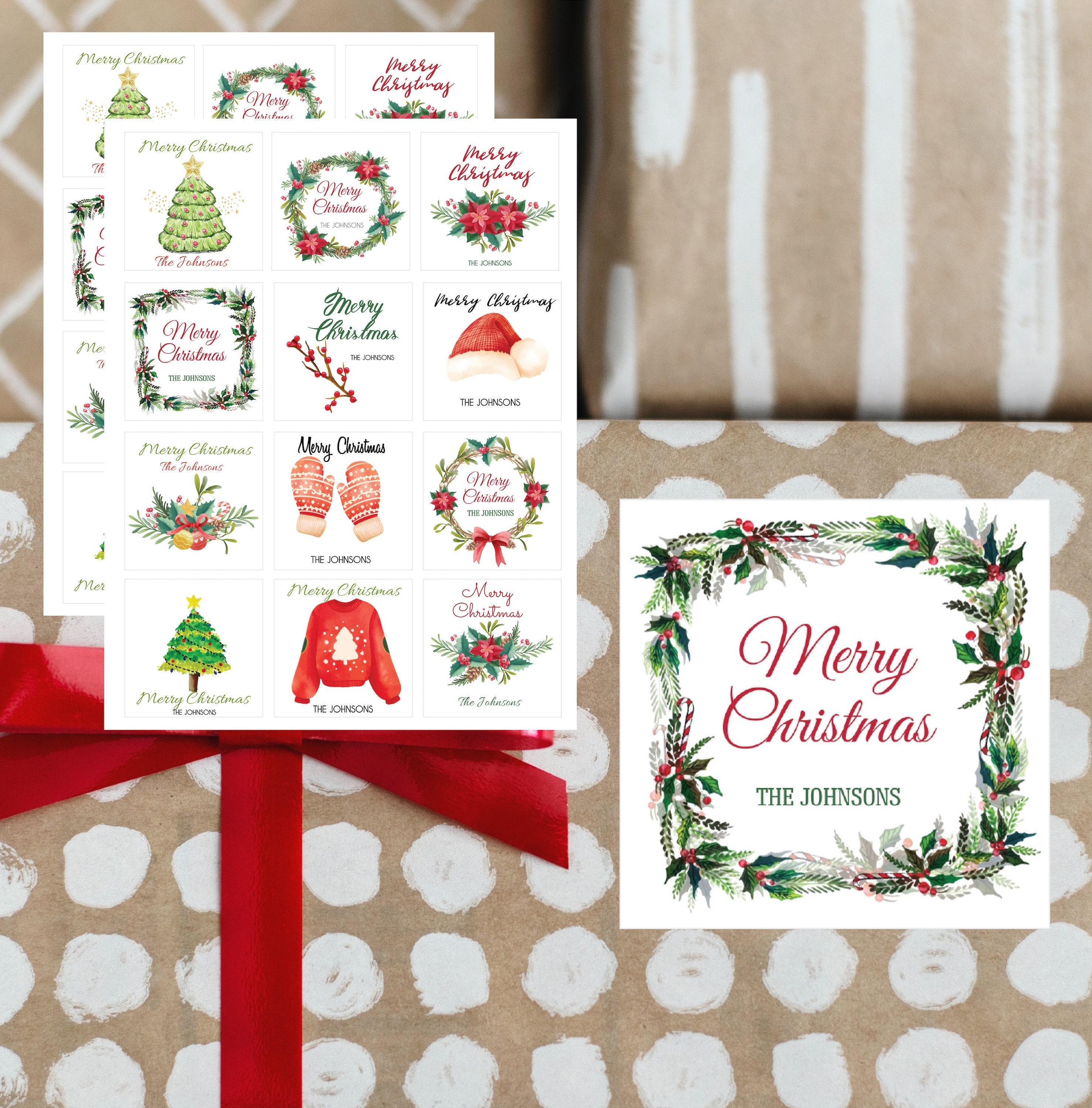 Personalized Printable Christmas Gift Tags Holiday Gift Tags - Etsy
