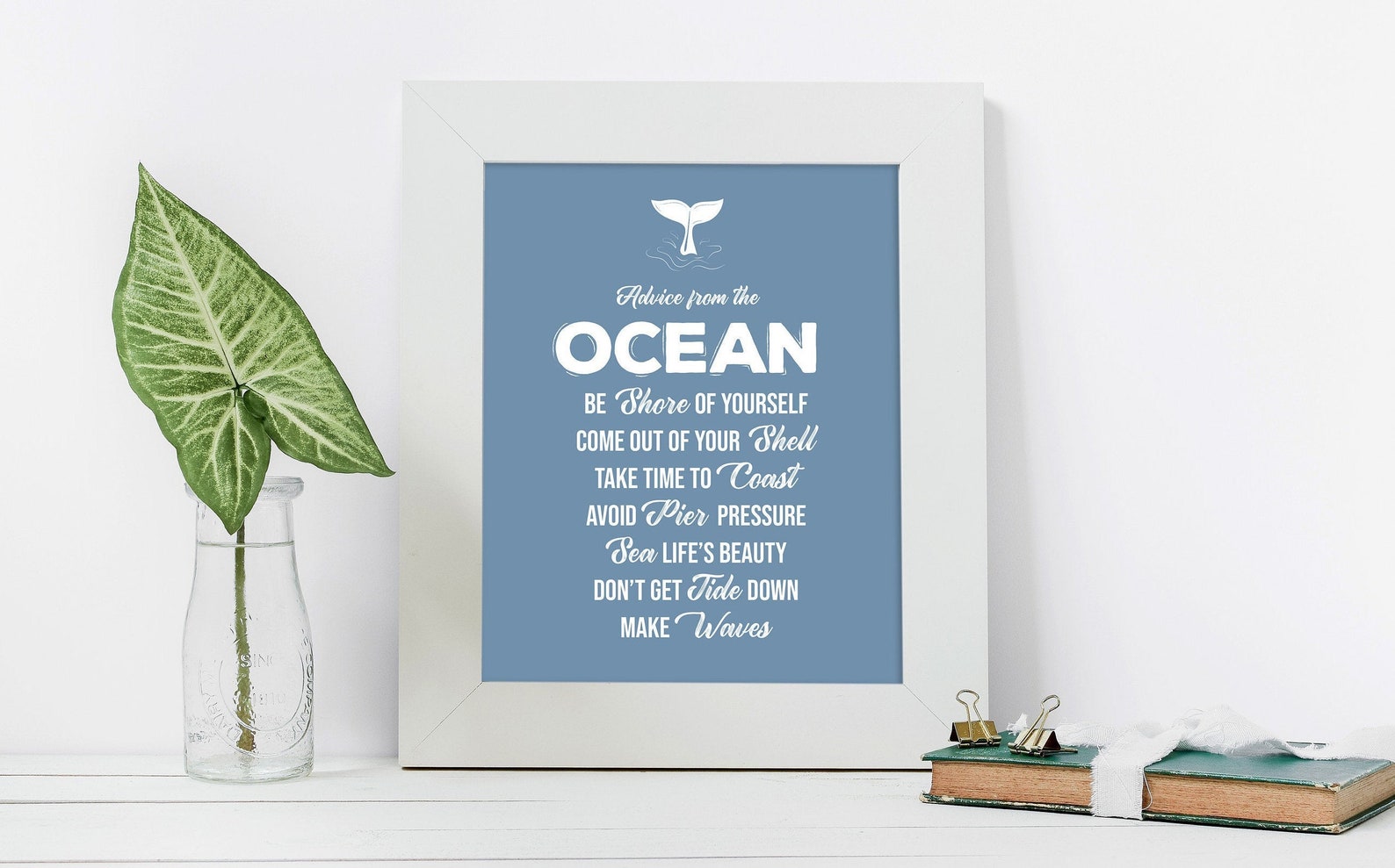Advice From the Ocean Digital Print Typography Motivational Phrase ...