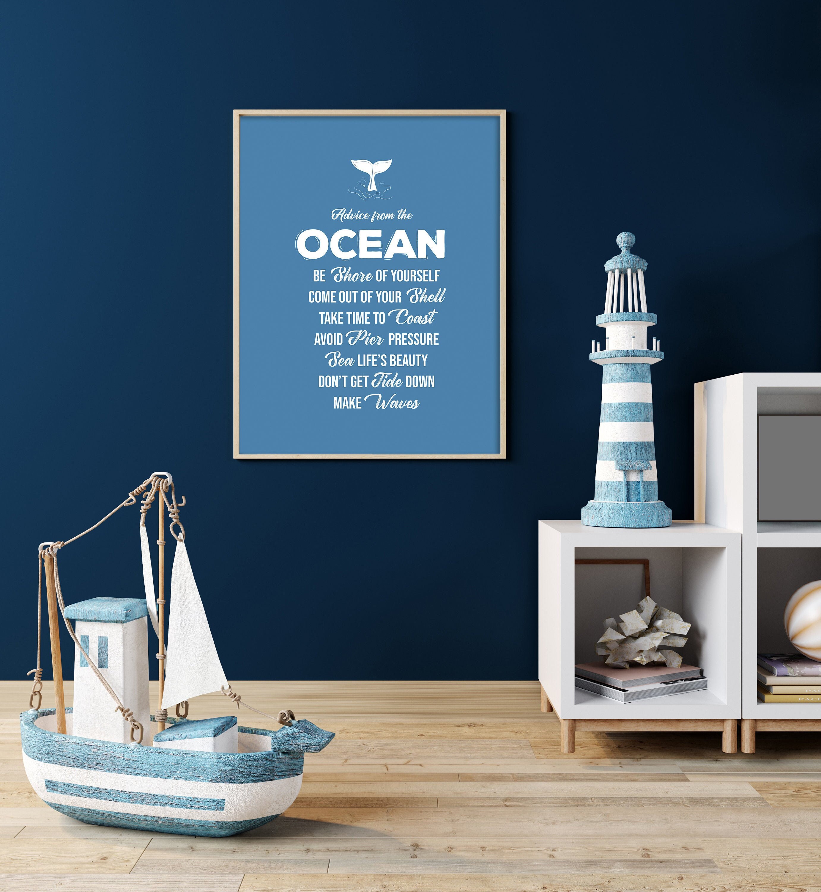 Advice From the Ocean Digital Print Typography Motivational Phrase ...