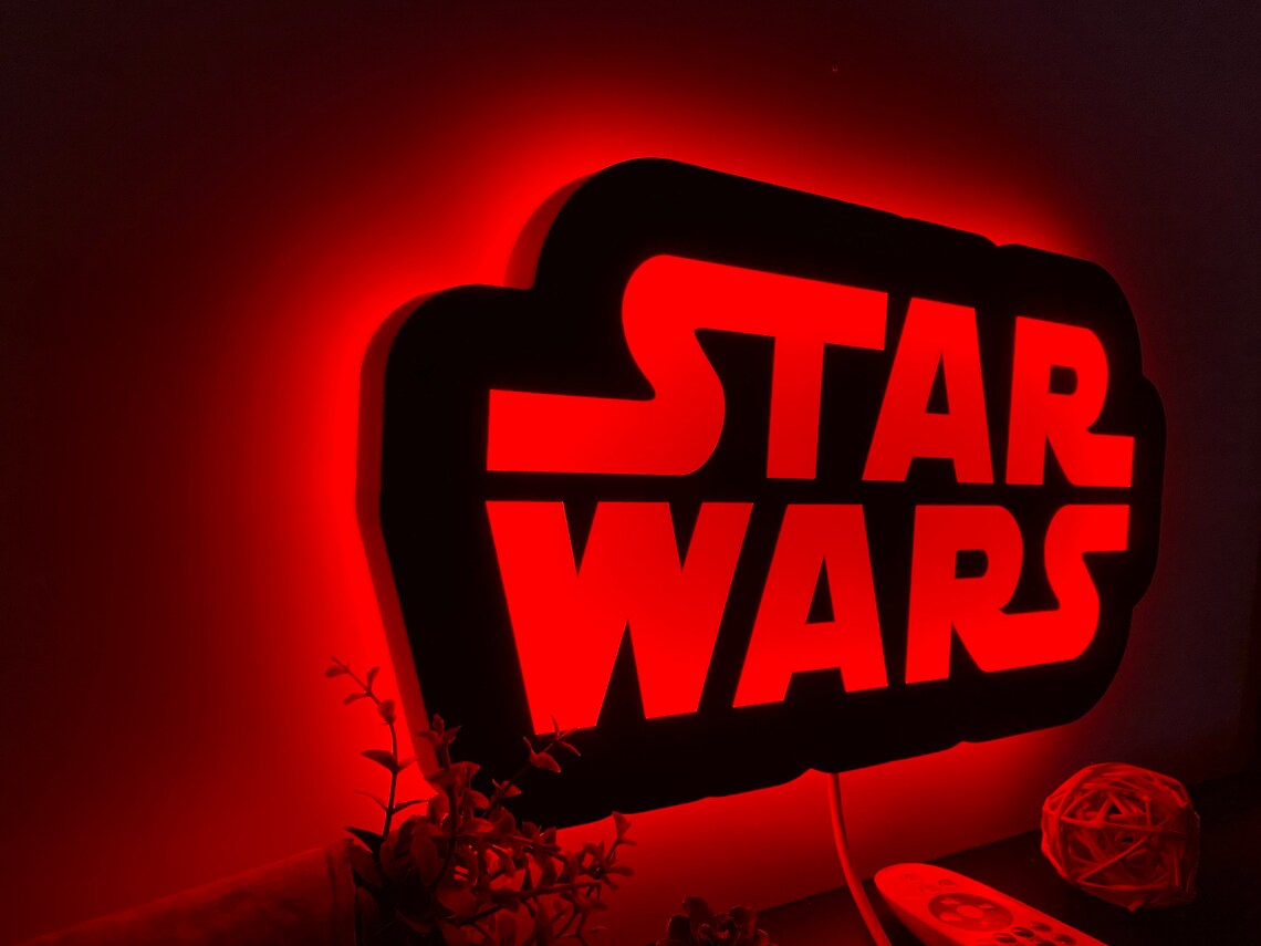 Star Wars Led RGB Lamp Star Wars Logo Star Wars Room Decor Etsy