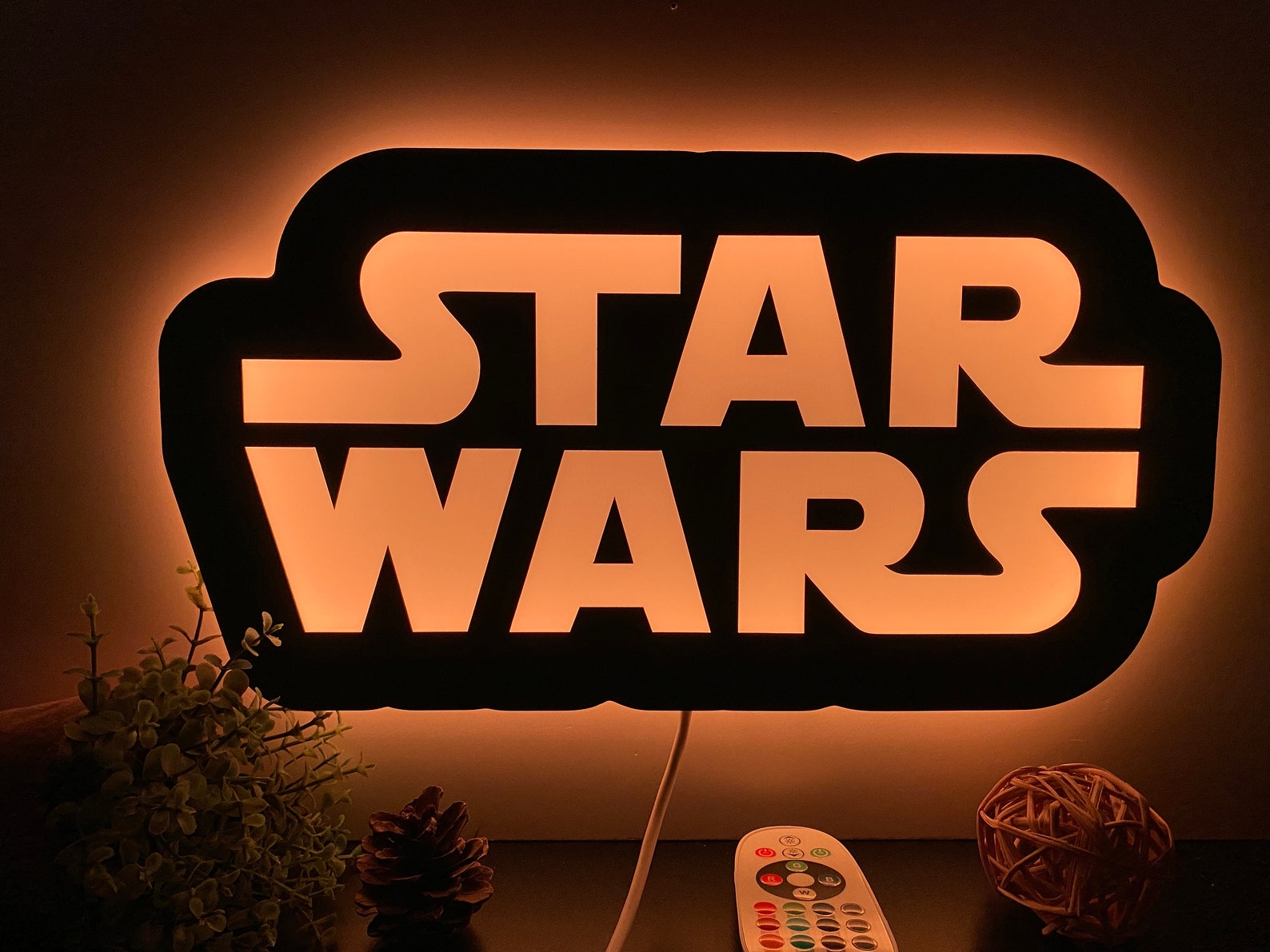 Star Wars Led RGB Lamp Star Wars Logo Star Wars Room Decor Etsy