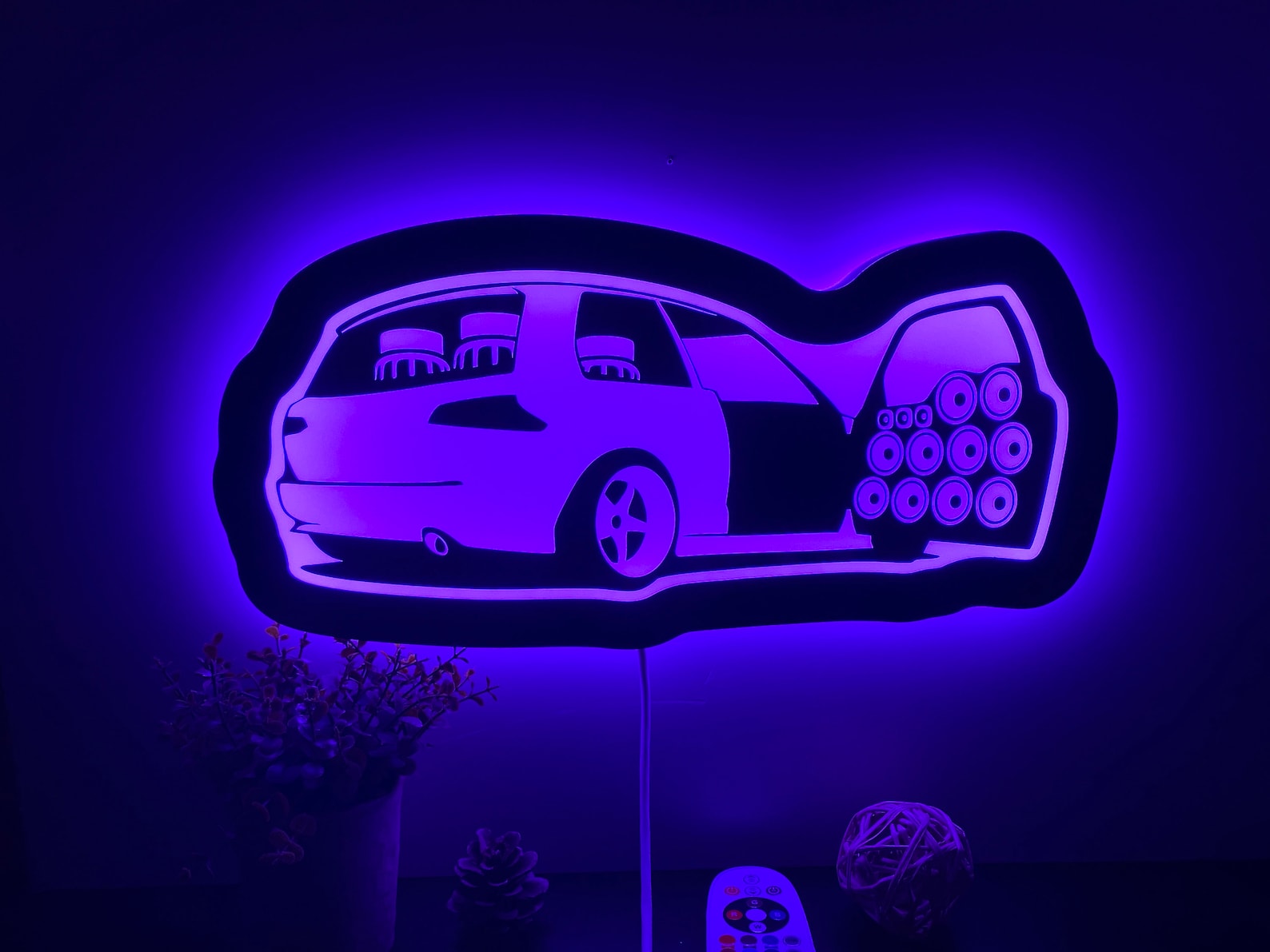 Car audio led RGB Lamp car audiologo car game room car wall Etsy