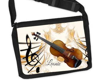 Notentasche Dokumententasche Schultasche – für Violine / Geige, gerne auch mit Namen personalisiert. Prima Geschenkidee.