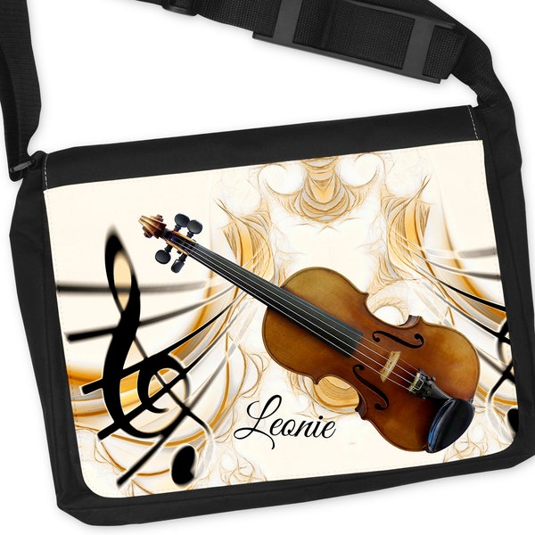 Notentasche Dokumententasche Schultasche – für Violine / Geige, gerne auch mit Namen personalisiert. Prima Geschenkidee.