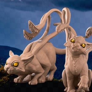 DnD Mini : Displacer Kittens - Iconic Monster from Bite The Bullet (May, 2025) - 3D printed 8k resin DnD minis (male, female, any)
