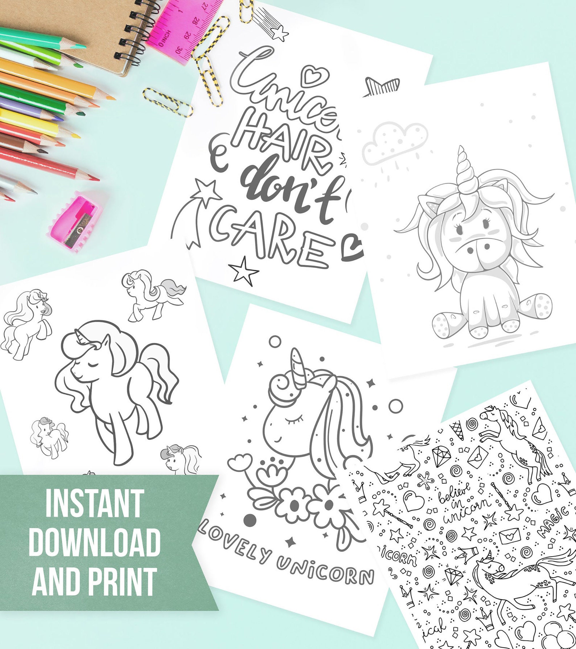 unicorn coloring pages unicorn birthday unicorn party etsy