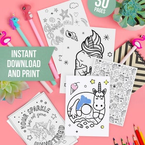 Unicorn Coloring Pages | Unicorn Birthday | Unicorn Party | Printable Coloring Pages | 30 Pages