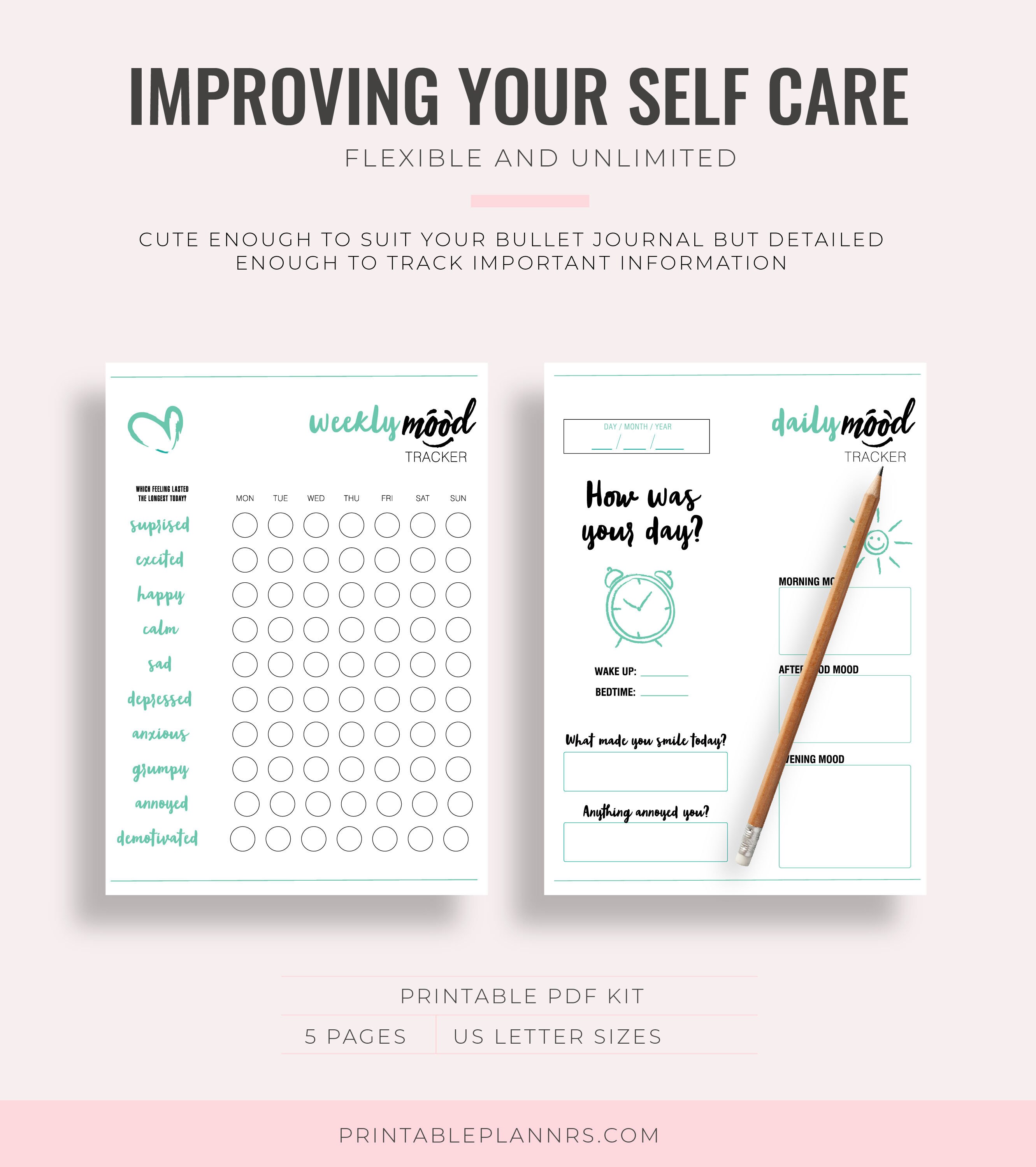 Flexible Mood Tracker Bullet Journal Printable Bullet Journal Template ...