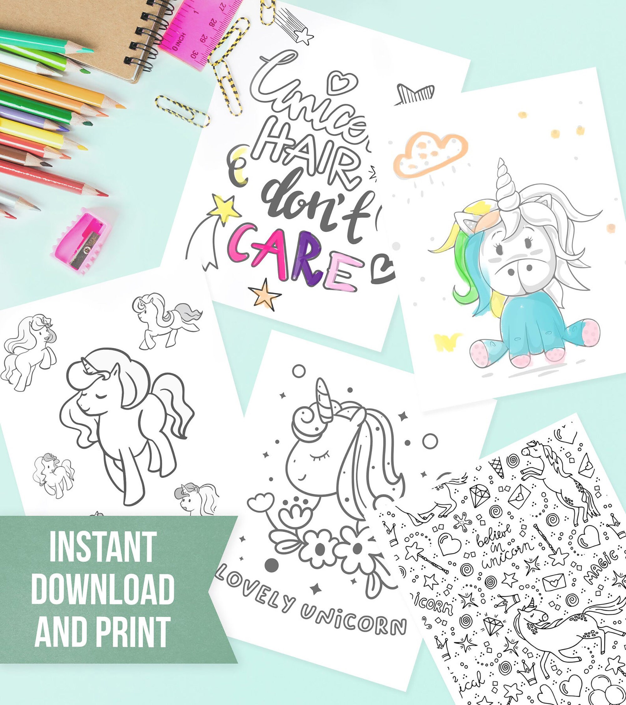 unicorn coloring pages unicorn birthday unicorn party etsy