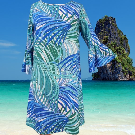 Teal hawaiian store dress
