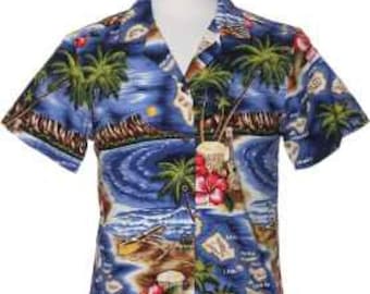 Blue Polynesian Hawaiian Shirt