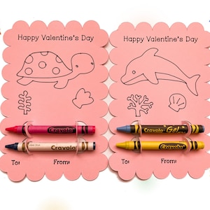 Coloring Card  Kids Crayon Holder - Dinosaurs Unicorns Sealife Princess Safari Easter  birthday kids favor bags thank you valentine's easter