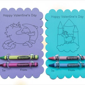 Coloring Card Kids Crayon Holder Dinosaurs Unicorns Sealife Princess ...
