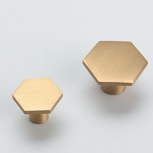 Decorative Hexagon Brass Kitchen Knobs and Pulls White Etsy