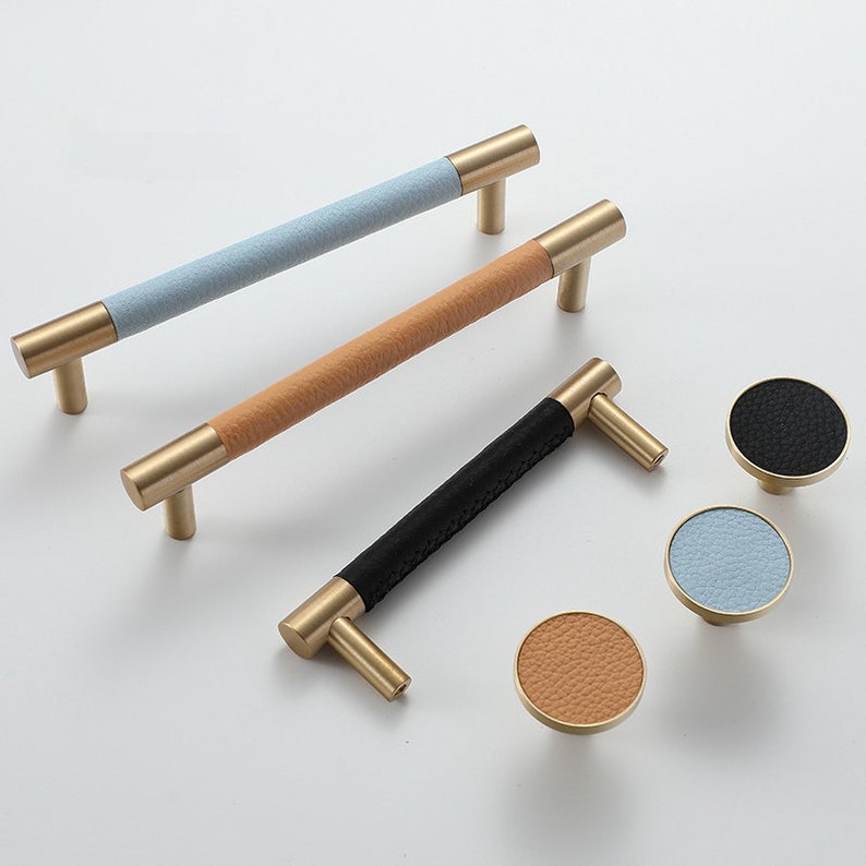 Nordic Leather Kitchen Knobs and Handles Decorative Etsy