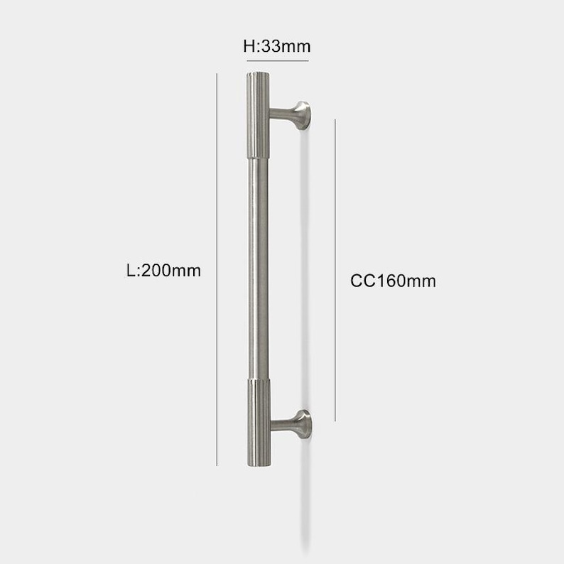 Brushed Nickel Cabinet Knobs Drawer Pulls: Modern Brass Kitchen Cupboard Handles HoleCC160mm