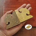 2pcs Antique Brass Corner Protector: Bat Pattern Furniture Bracket