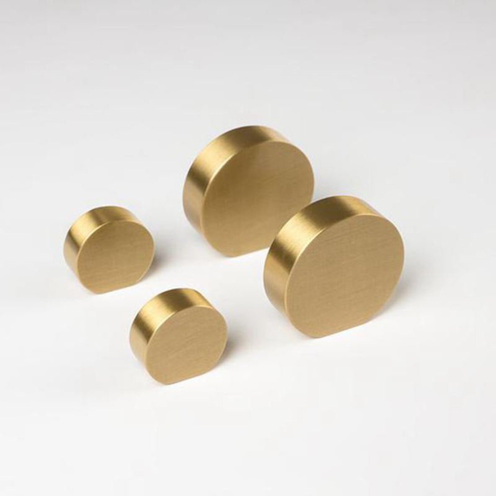 Modern Brushed Brass Kitchen Knobs Gold Furniture Etsy