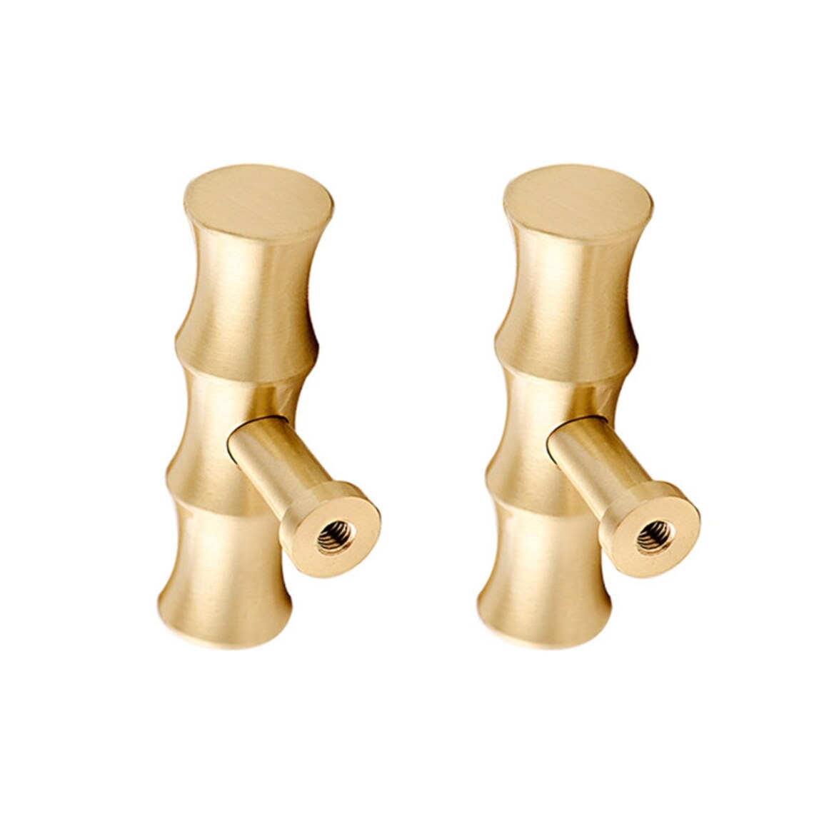 Bamboo Solid Brass Kitchen Knobs Handles Gold Drawer Etsy