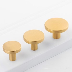 Brushed Brass Cabinet Drawer Knobs: Modern Gold Furniture Dresser Pulls