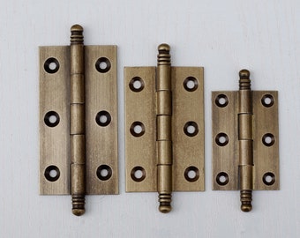 2Pack Antique Brass Decorative Cabinet Hinges Kitchen Cupboard Folding Butt Hinges Vintage  2"/2.5"/3"