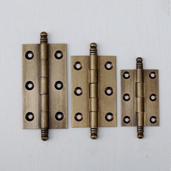 2pack Antique Brass Decorative Cabinet Hinges Kitchen Cupboard Etsy
