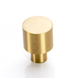 Minimalist Brushed Brass Cabinet Drawer Knobs - Gold Furniture Hardware