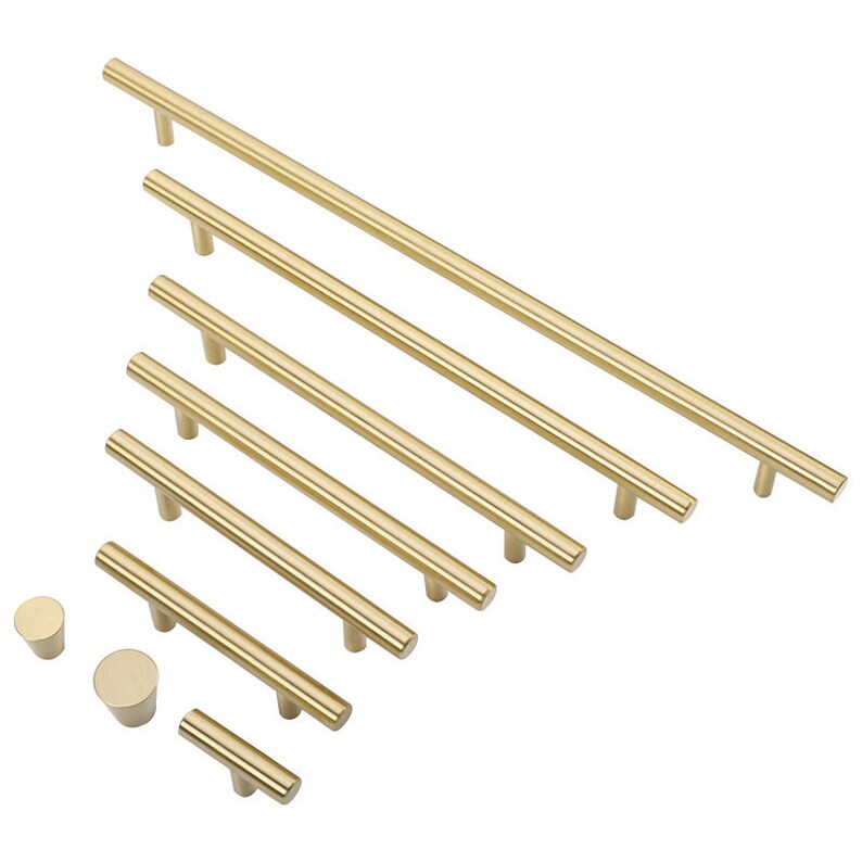 Solid Brass Kitchen Knobs and Handles Tbar Copper Etsy