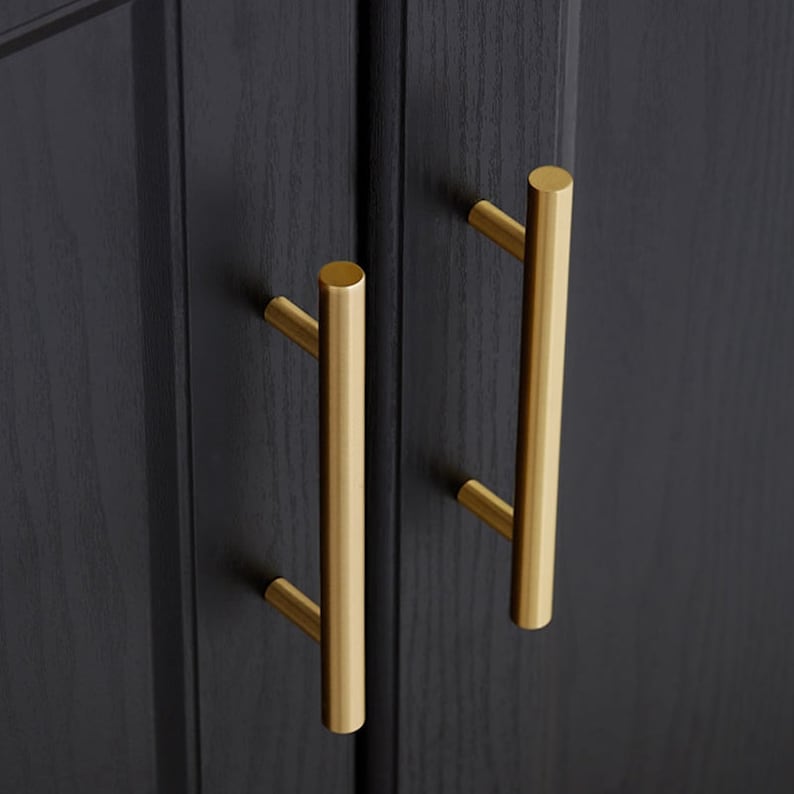 Solid Brass Kitchen Knobs and Handles Tbar Copper Etsy UK