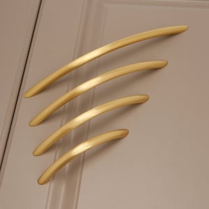 Modern Brushed Gold Brass Cabinet Handles: Drawer, Door, and Wardrobe Pulls