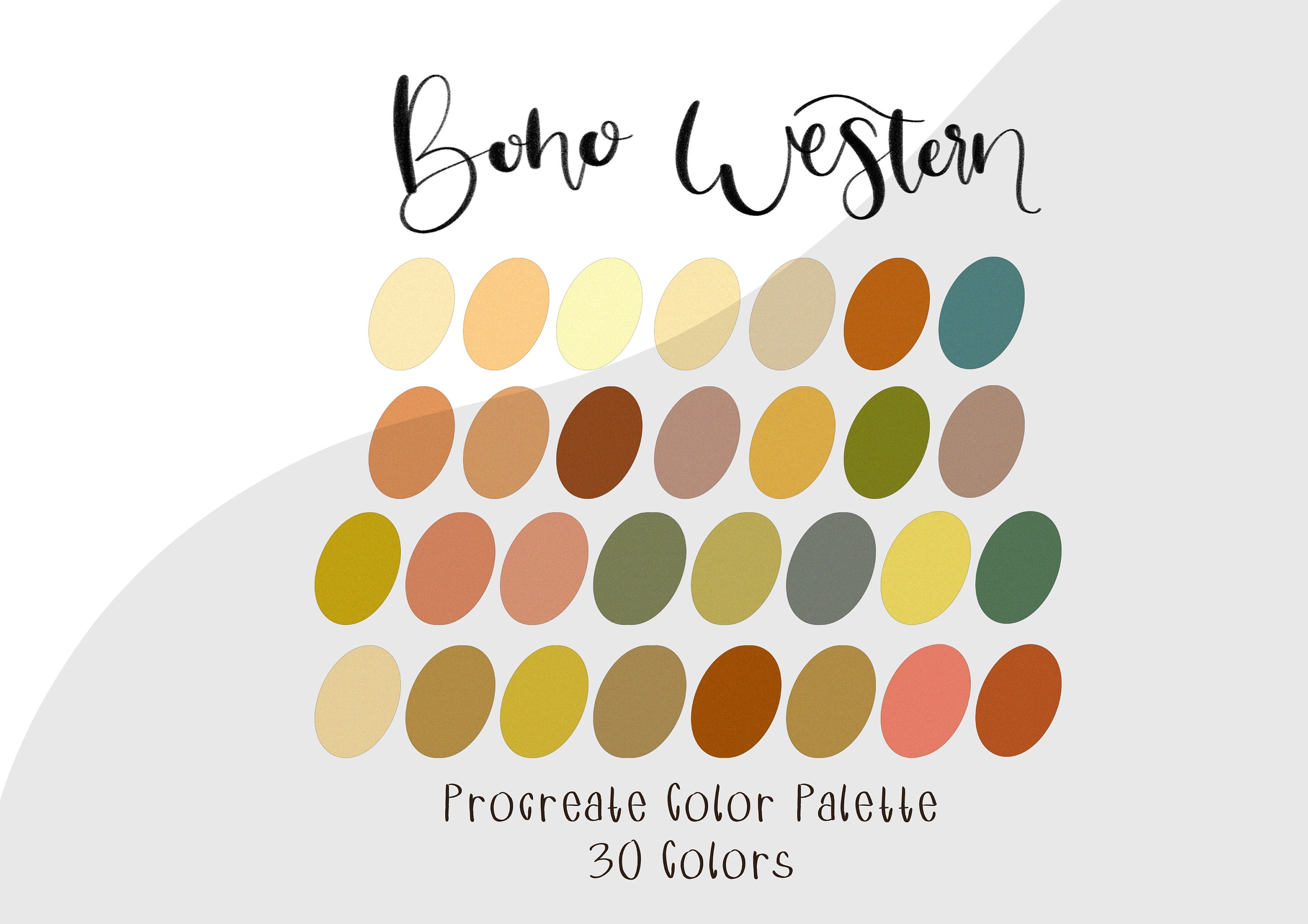 Boho Western Procreate Color Palette Etsy