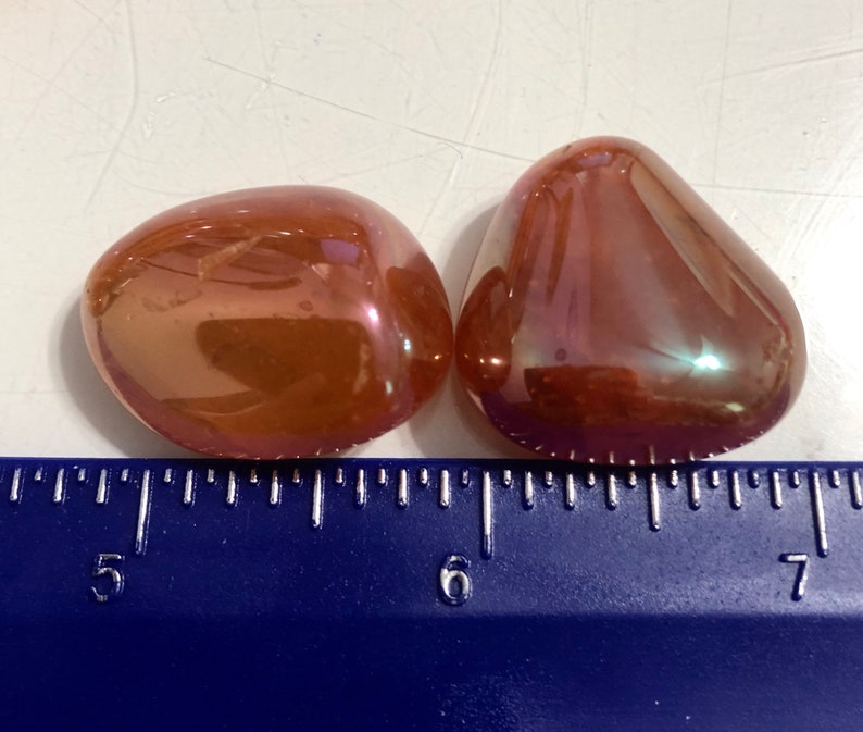 Orange Aura Rose Quartz Stunning Copper Sunshine Color Tumbled Etsy