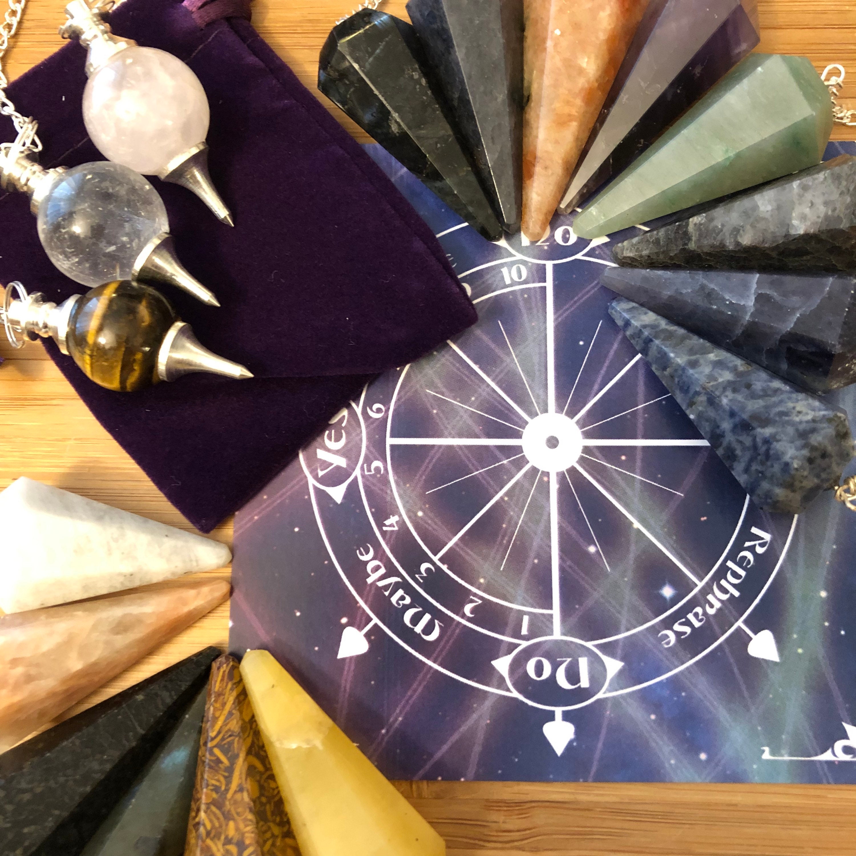 Pendulum Crystal Gemstone with Your Choice of Pendulum with or Etsy