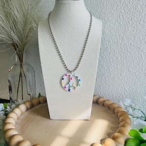 Multi Star Peace Sign Necklace