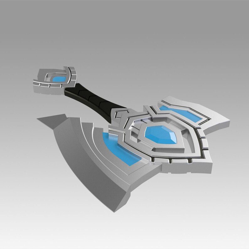 World Of Warcraft Shadowlands Axe Bastion Cosplay weapon prop digital model for 3d print
