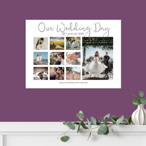 Wedding photo collage, Custom wedding gift, 1st anniversary gift, Gift for newlyweds, Wedding gift, Wedding art