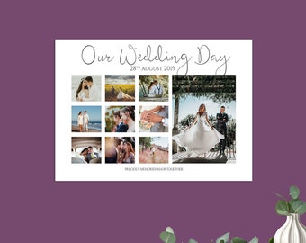 Wedding photo collage, Custom wedding gift, 1st anniversary gift, Gift for newlyweds, Wedding gift, Wedding art