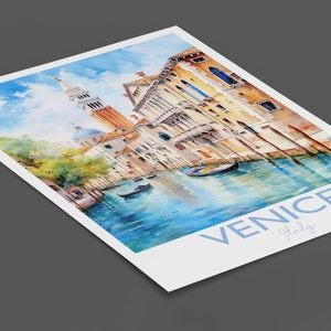 Venice Poster, Travel Print of Venice, Italy, Venice Gift, Travel Watercolour Gift image 4