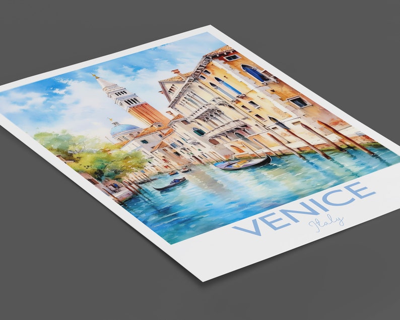 Venice Poster, Travel Print of Venice, Italy, Venice Gift, Travel Watercolour Gift image 4
