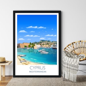 Cyprus Travel Print, Travel Poster of Cyprus, Cyprus Travel Poster, Cyprus Print