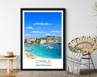 Cyprus Travel Print, Travel Poster of Cyprus, Cyprus Travel Poster, Cyprus Print