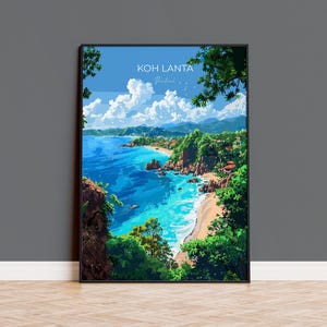 Koh Lanta Reise Poster Wandkunst, Reise Druck von Koh Lanta, Thailand, Koh Lanta Kunstliebhaber Geschenk, Reise Geschenk Kunst