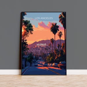 Los Angeles Travel Poster, Travel Print of Los Angeles, California, Los Angeles Art Lovers Gift, USA Gift, Wall Art Print