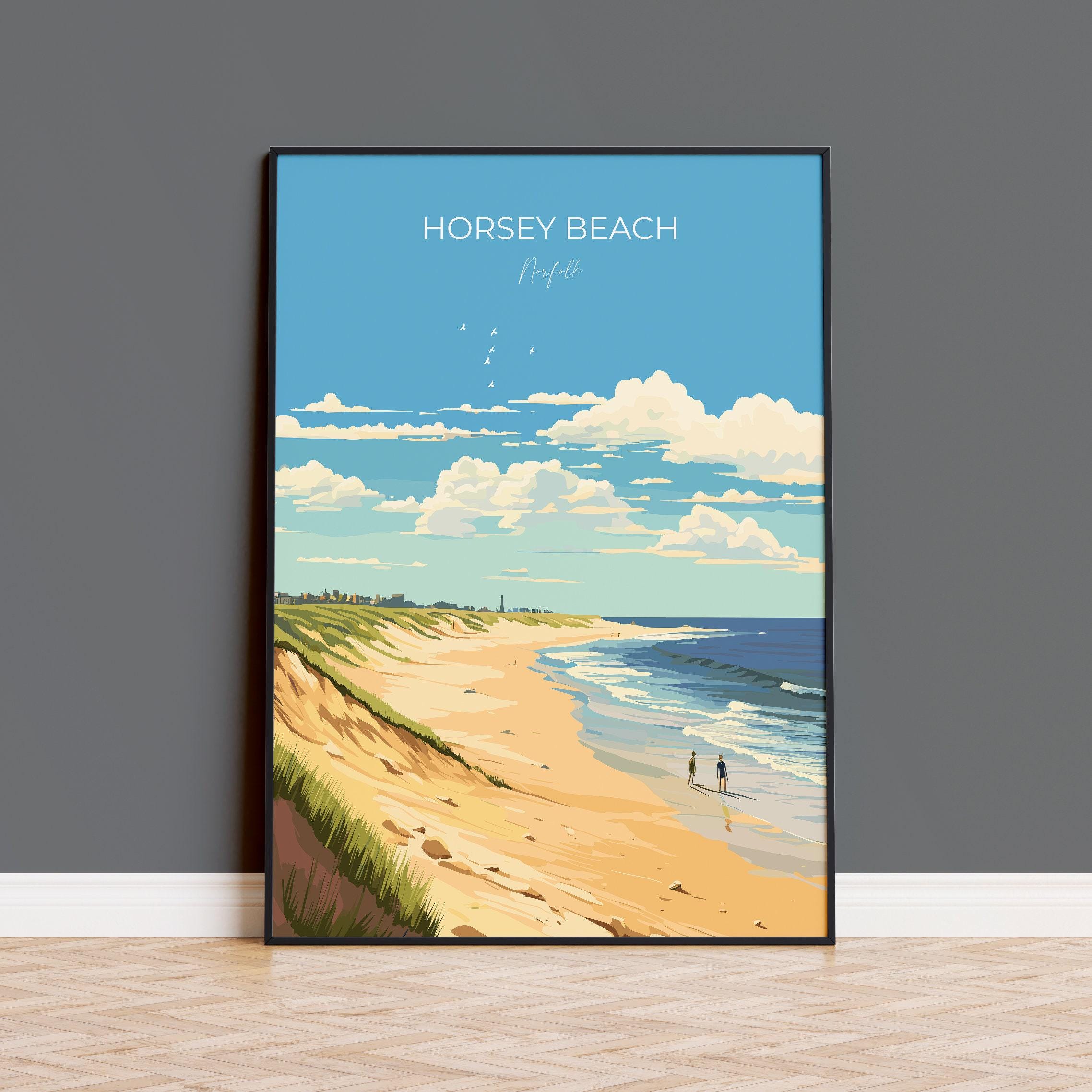 Horsey Beach Poster, Travel Print of Horsey  Beach, Norfolk, England, Horsey  Beach Gift, Norfolk Art Gift, Wall Art Print