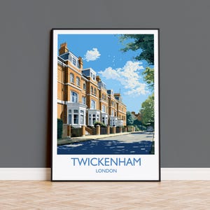 Twickenham Travel Print, Travel Poster of Twickenham, London,  England, London Art Lovers Gift, Wall Art Print
