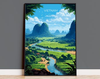 Vietnam Print, Travel Poster of Vietnam, Asia, Vietnam Art, Vietnam Gift, Wall Art Print