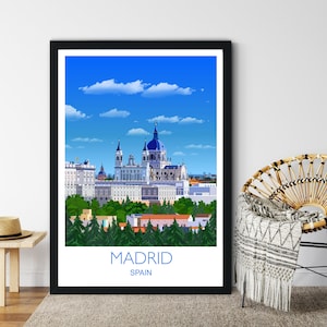 Travel Poster of Madrid, Travel Print of Madrid, Madrid, Spain, Spain Travel Poster, Madrid Cityscape